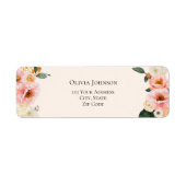 Waterverf Boho Pink Floral Vrijgezellenfeest Etiket (Voorkant)