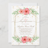 Waterverf Boho Pink Ivory Greenery Floral Baptisme Kaart (Voorkant)