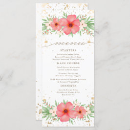 Waterverf Boho Pink & Ivory Greenery Floral Menu