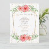 Waterverf Boho Pink & Ivory Greenery Menu (Staand voorkant)