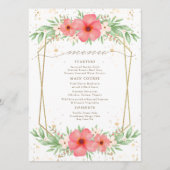 Waterverf Boho Pink & Ivory Greenery Menu (Voorkant)