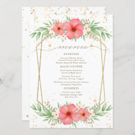 Waterverf Boho Pink & Ivory Greenery Menu