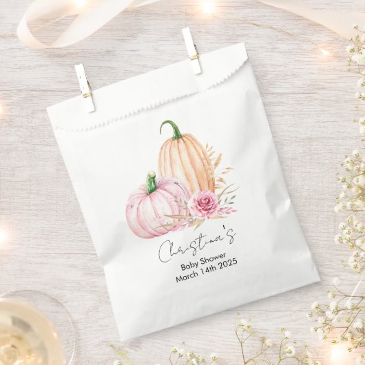 Waterverf Boho Pompoen Babyshower Bedankzakje (Geknipt)