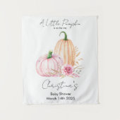 Waterverf Boho Pompoen Babyshower Wandkleed (Voorkant)