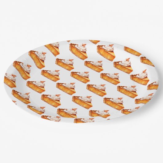 Waterverf Boho pompoen taartpatroon Papieren Bordje (Gekanteld)