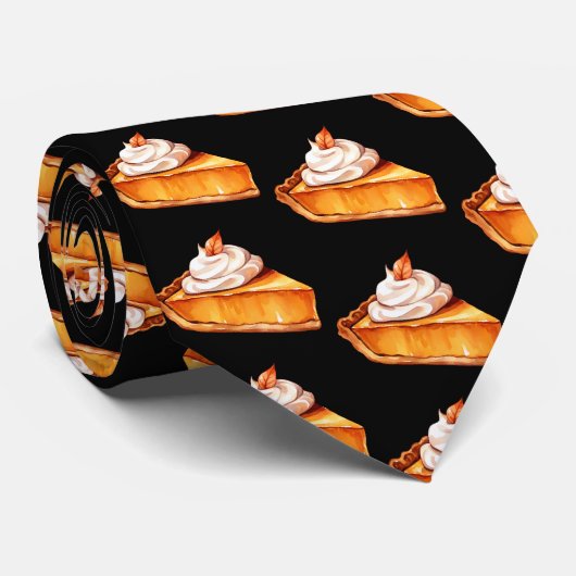 Waterverf Boho pompoen taartpatroon Stropdas (Opgerold)