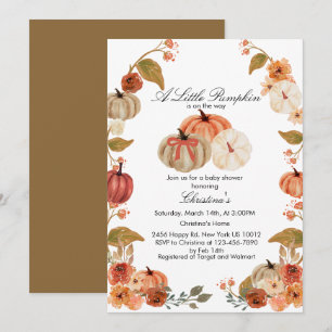Waterverf Boho Pumpkin Babyshower Uitnodiging