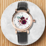 Waterverf  Boho Purple Flowers Bloemen Horloge<br><div class="desc">Voeg boho charme toe aan uw stijl met onze Waterverf  Boho Purple Flowers Floral Watch! Geschikt voor retro kunst- en bloemenliefhebbers.</div>