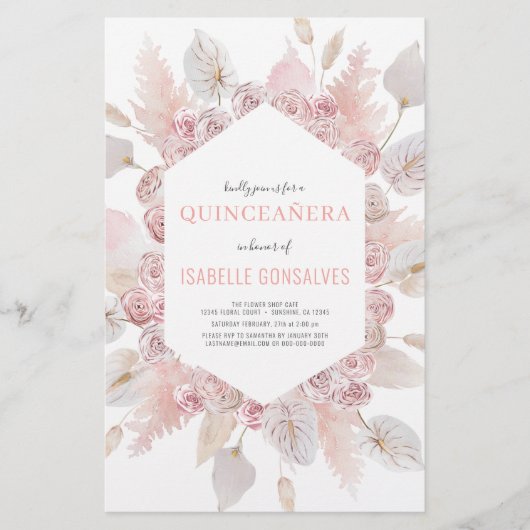 Waterverf Boho QUINCEAÑERA Flyer (Voorkant)
