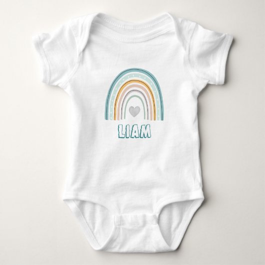 Waterverf Boho Rainbow Baby Boy Romper (Voorkant)