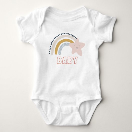 Waterverf Boho Rainbow Baby Romper (Voorkant)