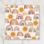 Waterverf Boho Rainbow Baby shower Bedankjes Labels (Achterkant)