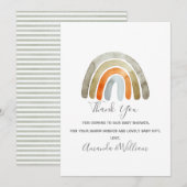 Waterverf Boho Rainbow Baby shower Bedankkaart (Voorkant / Achterkant)