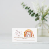 Waterverf Boho Rainbow Baby shower Diaper Raffle Informatiekaartje (Staand voorkant)