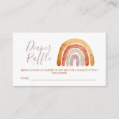 Waterverf Boho Rainbow Baby shower Diaper Raffle Informatiekaartje (Voorkant)