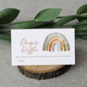 Waterverf Boho Rainbow Baby shower Diaper Raffle Informatiekaartje