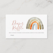 Waterverf Boho Rainbow Baby shower Diaper Raffle Informatiekaartje (Voorkant)