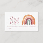 Waterverf Boho Rainbow Baby shower Diaper Raffle Informatiekaartje (Voorkant)