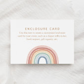 Waterverf Boho Rainbow Baby shower Enclosure Card Informatiekaartje