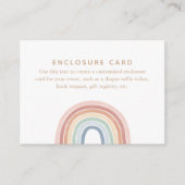 Waterverf Boho Rainbow Baby shower Enclosure Card Informatiekaartje (Voorkant)