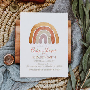 Waterverf Boho Rainbow Baby shower Kaart