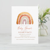 Waterverf Boho Rainbow Baby shower Kaart (Staand voorkant)