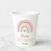 Waterverf Boho Rainbow Baby shower Papieren Bekers (Voorkant)