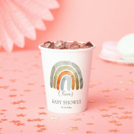 Waterverf Boho Rainbow Baby shower Papieren Bekers