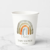 Waterverf Boho Rainbow Baby shower Papieren Bekers (Achterkant)