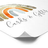 Waterverf Boho Rainbow Baby shower Party Sign. Poster (Hoek)