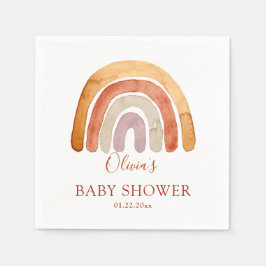 Waterverf Boho Rainbow Baby shower Servet