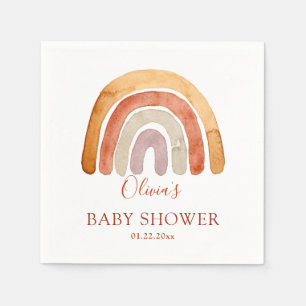 Waterverf Boho Rainbow Baby shower Servet
