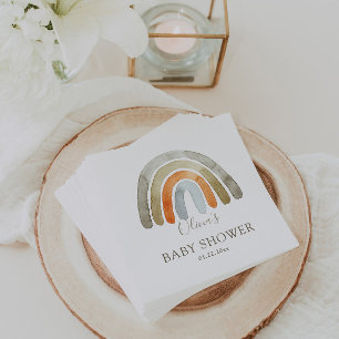 Waterverf Boho Rainbow Baby shower Servet
