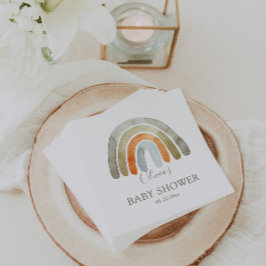 Waterverf Boho Rainbow Baby shower Servet