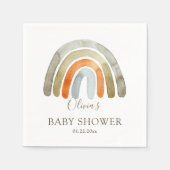 Waterverf Boho Rainbow Baby shower Servet (Voorkant)