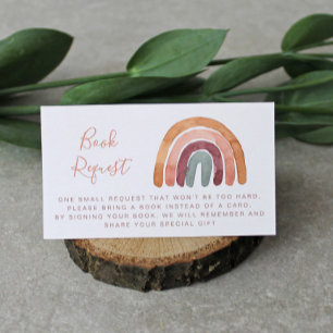 Waterverf Boho Rainbow Baby shower Verzoek om  Informatiekaartje