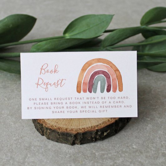 Waterverf Boho Rainbow Baby shower Verzoek om Informatiekaartje