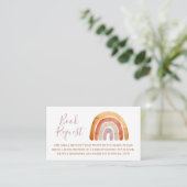 Waterverf Boho Rainbow Baby shower Verzoek om  Informatiekaartje (Staand voorkant)