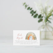 Waterverf Boho Rainbow Baby shower Verzoek om  Informatiekaartje (Staand voorkant)