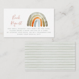 Waterverf Boho Rainbow Baby shower Verzoek om  Informatiekaartje