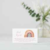Waterverf Boho Rainbow Baby shower Verzoek om  Informatiekaartje (Staand voorkant)