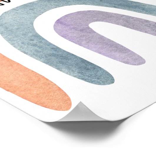 Waterverf Boho Rainbow Baby's zijn zoet Poster (Hoek)