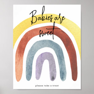 Waterverf Boho Rainbow Baby's zijn zoet Poster
