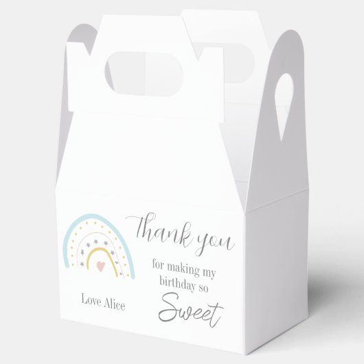 Waterverf boho rainbow Birthday party Dank je wel Bedankdoosjes (Geopend)