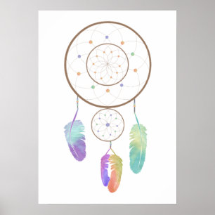 Waterverf Boho Rainbow Dreamweaver Art Poster