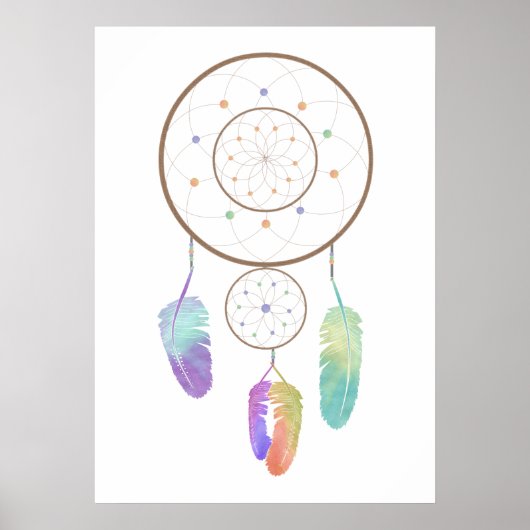 Waterverf Boho Rainbow Dreamweaver Art Poster (Voorkant)
