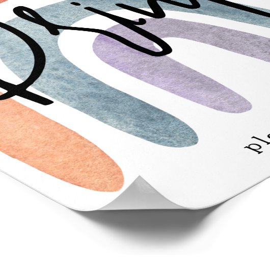 Waterverf Boho Rainbow Drink Poster (Hoek)