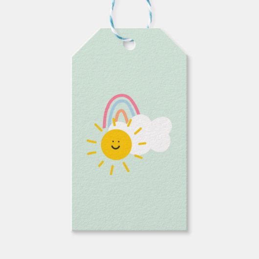 Waterverf Boho Rainbow en Sun Cadeaulabel (Voorkant)