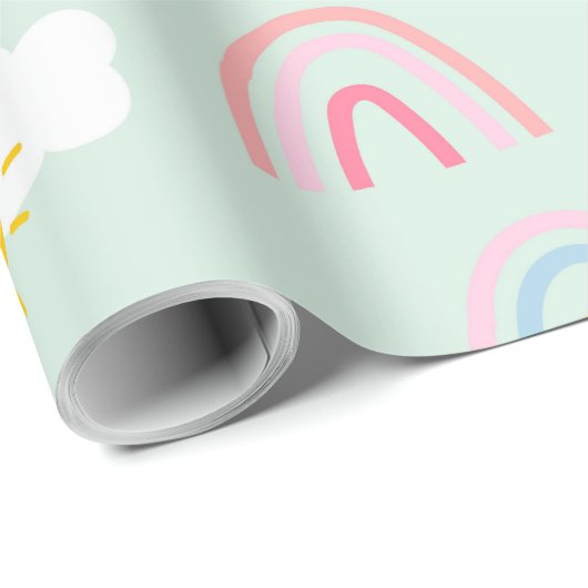 Waterverf Boho Rainbow en Sun Cadeaupapier (Rol Hoek)