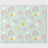 Waterverf Boho Rainbow en Sun Cadeaupapier (Vlak)